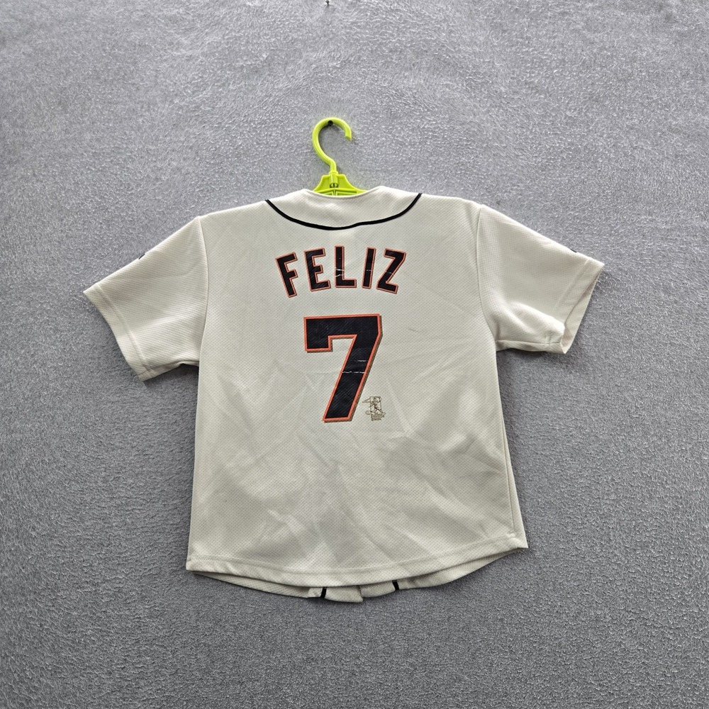San Francisco Giants Boys Jersey 8 Cream Y2K Pedro Feliz 7 Embroidered Majestic